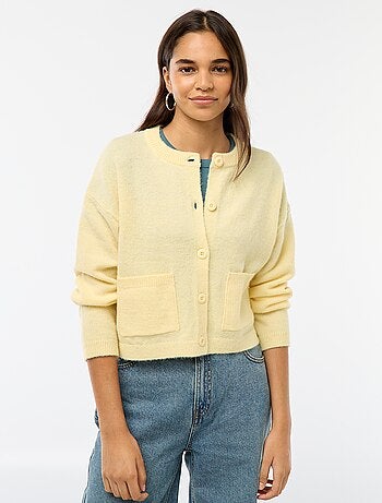 Colete abotoado com 2 bolsos aplicados