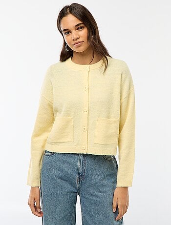 Colete abotoado com 2 bolsos aplicados