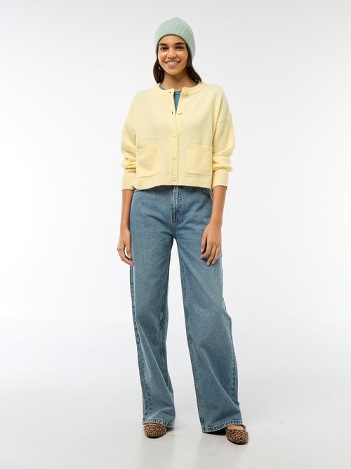 Colete abotoado com 2 bolsos aplicados - Kiabi