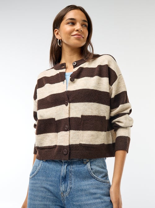 Colete abotoado com 2 bolsos aplicados - Kiabi