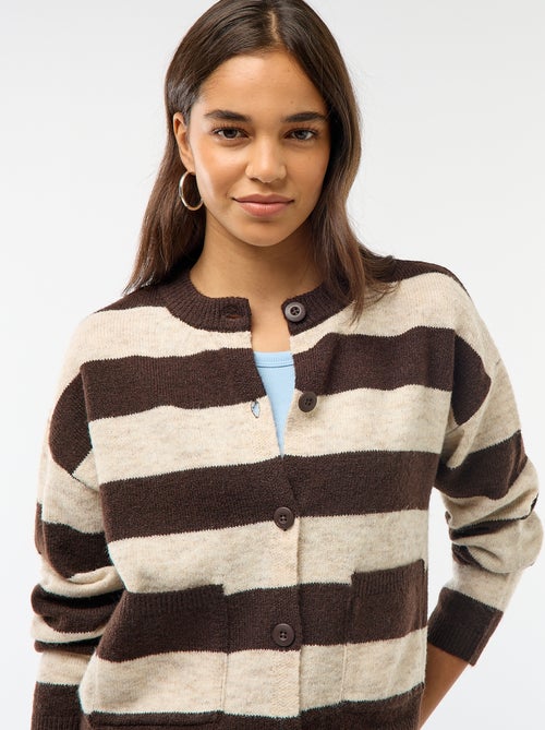 Colete abotoado com 2 bolsos aplicados - Kiabi