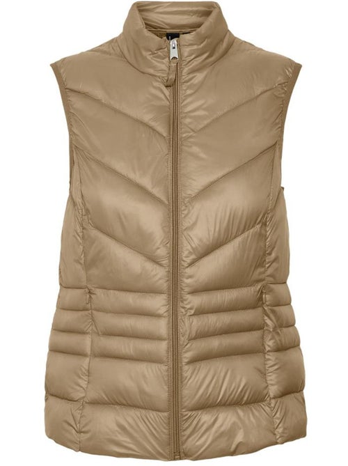 Colete acolchoado bege escuro vero moda sorayasiv para mulher - Kiabi