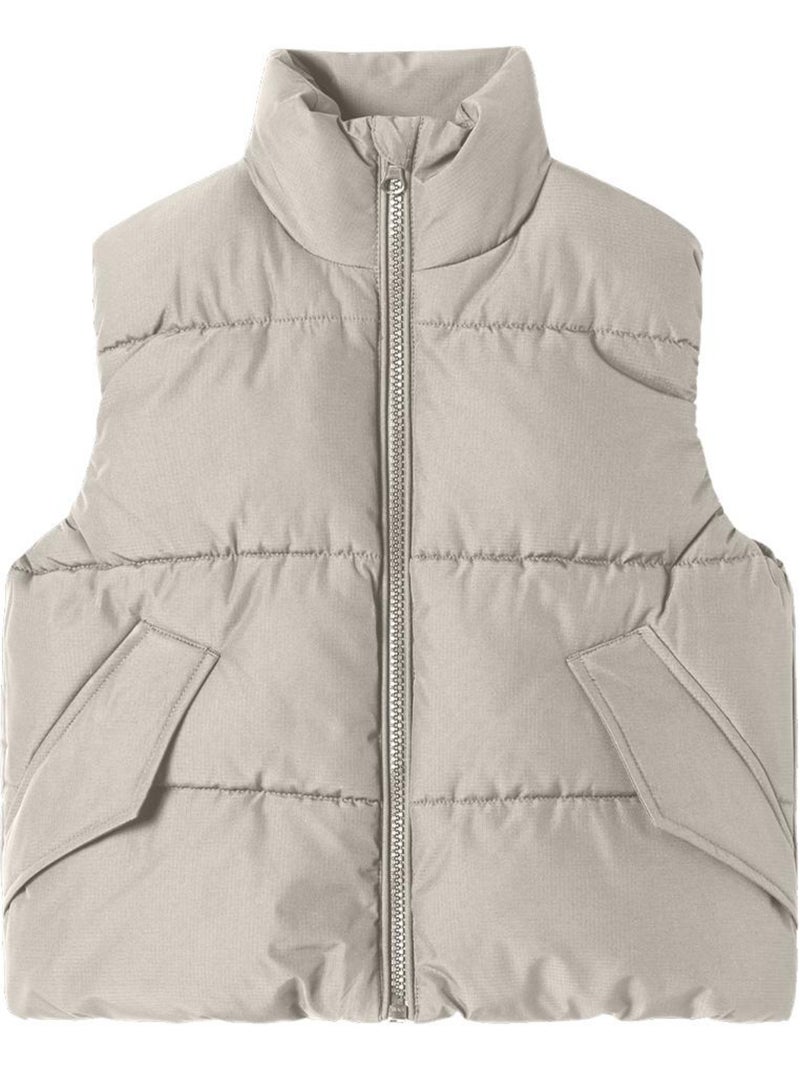 Colete Acolchoado Bege para Menina Name It Mole Bege - Kiabi