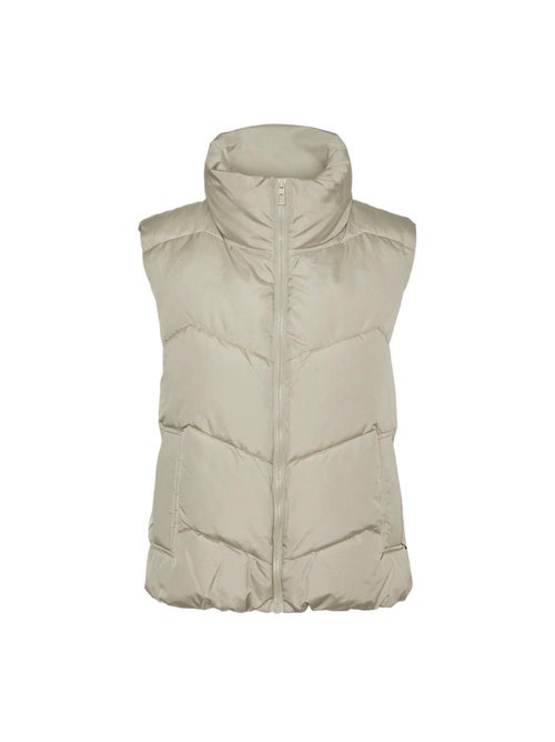 Colete acolchoado bege para mulher vero moda ligaeva - Kiabi