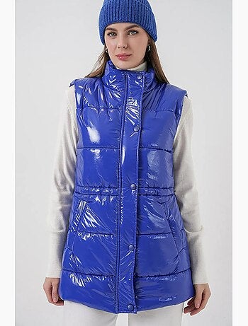 Colete acolchoado brilhante com fecho de correr bdart