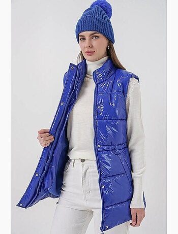 Colete acolchoado brilhante com fecho de correr bdart