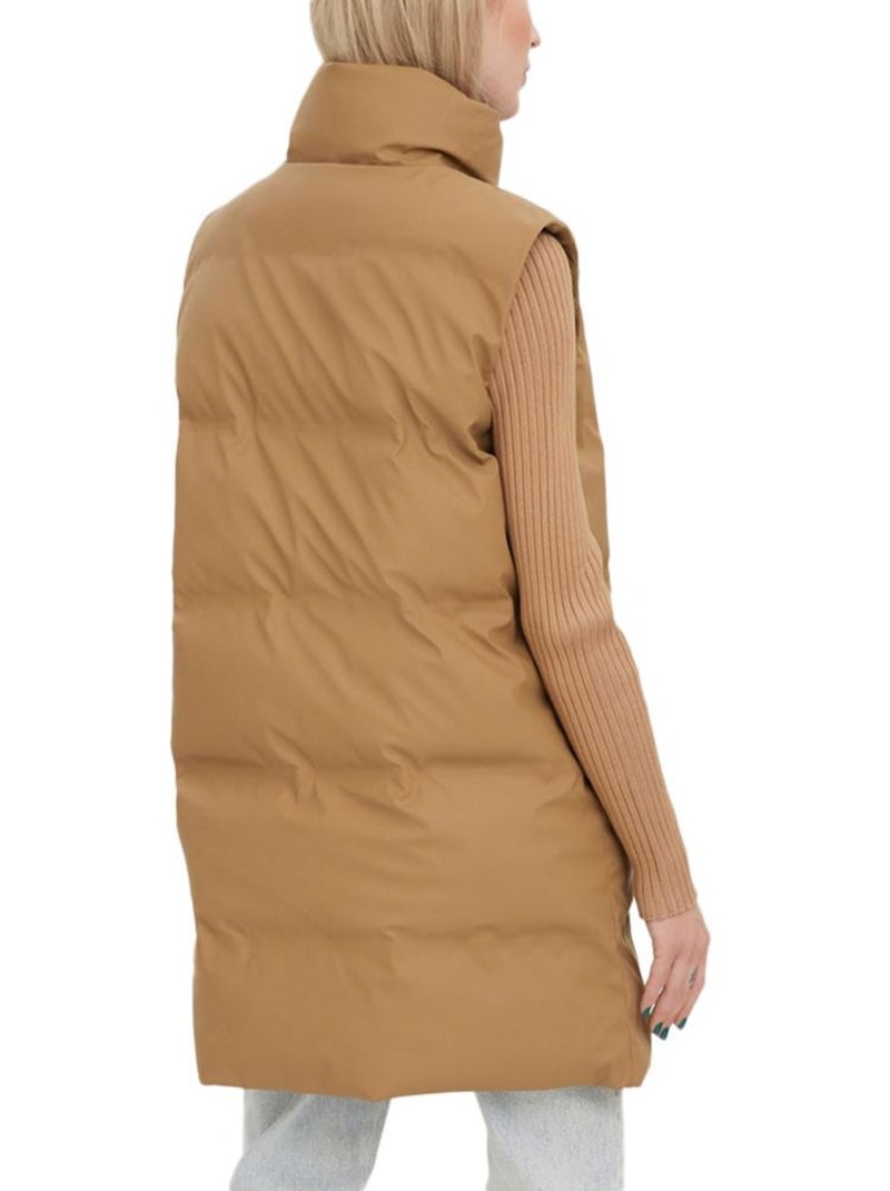 Colete Acolchoado Castanho para Mulher Vero Moda Coated TGY Castanho-capuccino - Kiabi