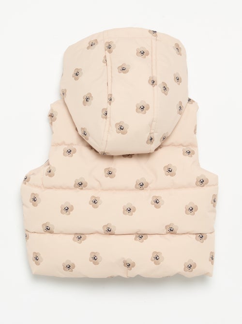 Colete acolchoado estampado com capuz - Kiabi