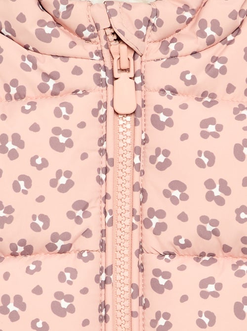 Colete acolchoado estampado com capuz - Kiabi