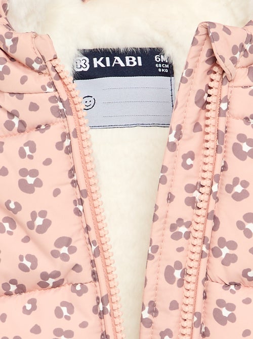 Colete acolchoado estampado com capuz - Kiabi
