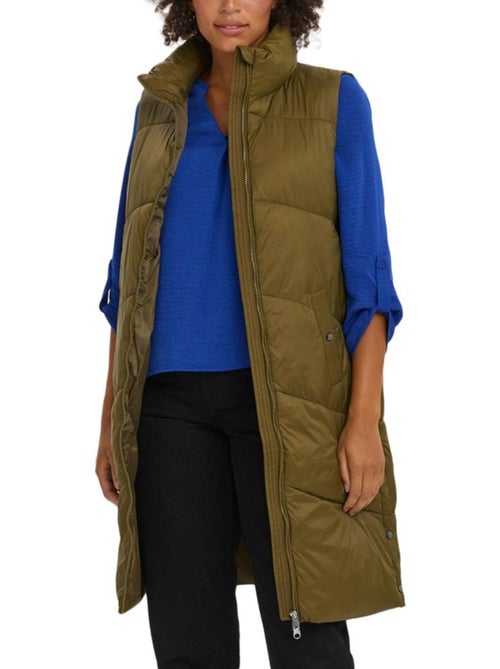 Colete Acolchoado Kaki para Mulher Vero Moda Psala - Kiabi Colete Acolchoado Kaki para Mulher Vero Moda Psala - Kiabi