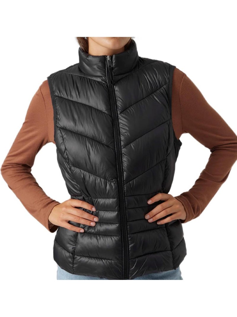 Colete Acolchoado Preto Feminino Vero Moda Sorayasiv Preto - Kiabi