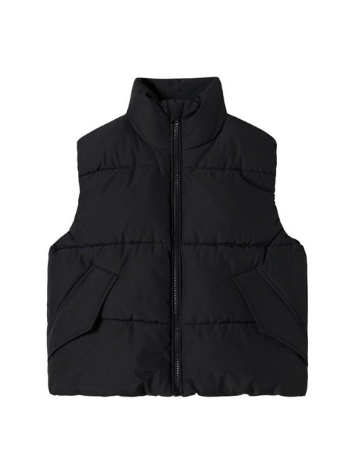 Colete Acolchoado Preto para Menina Name It Mole - Kiabi Colete Acolchoado Preto para Menina Name It Mole - Kiabi