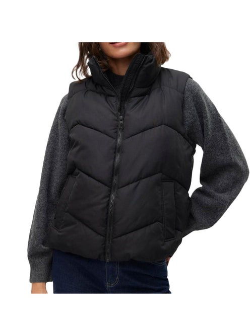 Colete acolchoado preto vero moda ligaeva para mulher - Kiabi