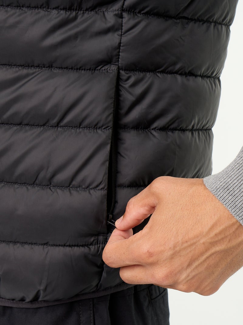 Colete acolchoado repelente de água Preto - Kiabi