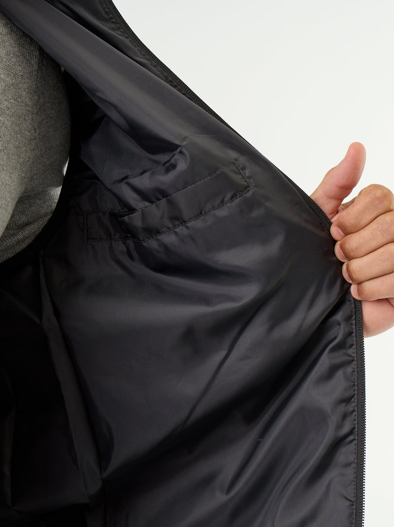 Colete acolchoado repelente de água Preto - Kiabi