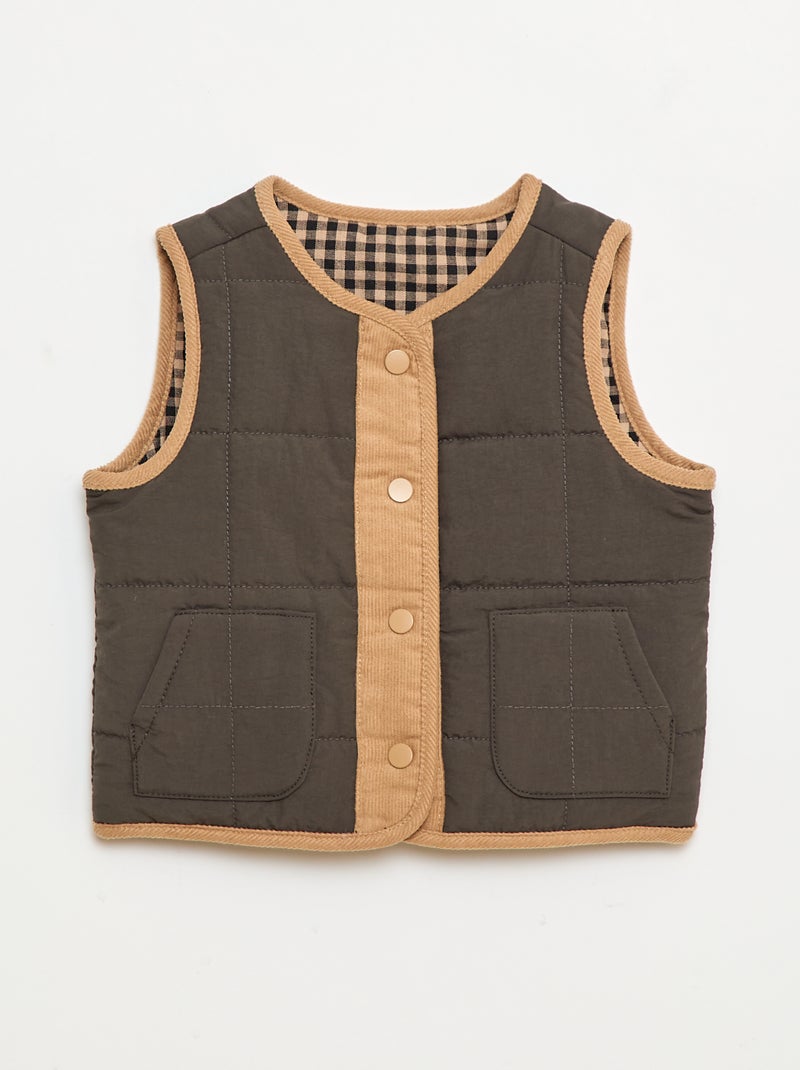 Colete Acolchoado Sem Mangas Preto - Kiabi