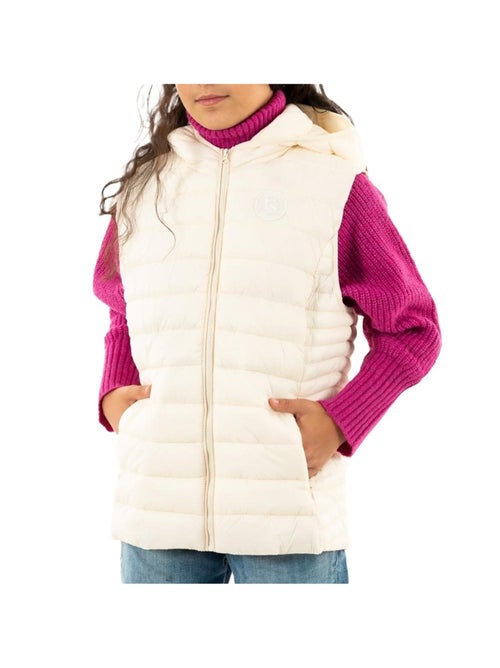 Colete Acolchoado Teddy Smith Terry Cru para Menina - Kiabi Colete Acolchoado Teddy Smith Terry Cru para Menina - Kiabi