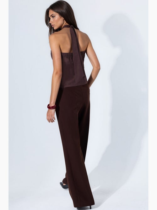 Colete alfaiataria em mistura de modal halter justo com laço hiccup - Kiabi Colete alfaiataria em mistura de modal halter justo com laço hiccup - Kiabi