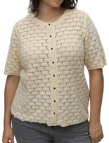 Colete bege feminino vero moda vmckora com botões