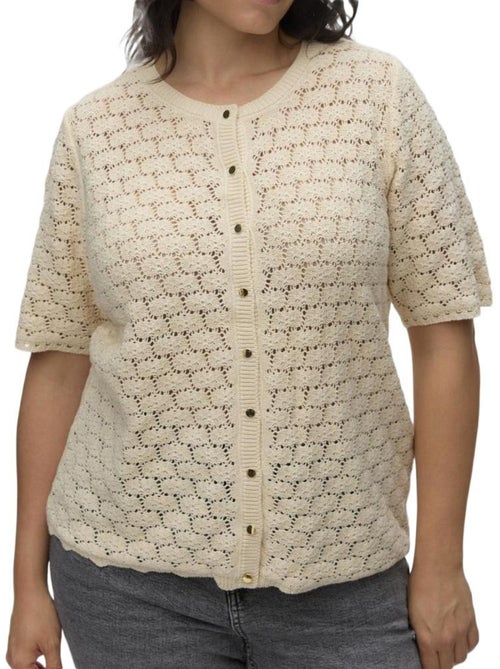 Colete bege feminino vero moda vmckora com botões - Kiabi Colete bege feminino vero moda vmckora com botões - Kiabi