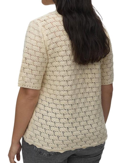 Colete bege feminino vero moda vmckora com botões - Kiabi Colete bege feminino vero moda vmckora com botões - Kiabi