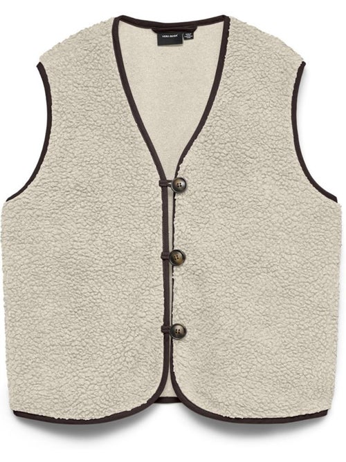Colete bege sem mangas vero moda cleo para mulher - Kiabi Colete bege sem mangas vero moda cleo para mulher - Kiabi