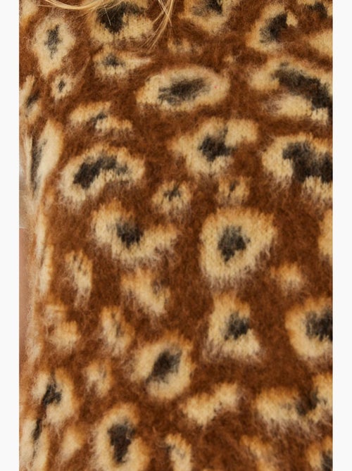Colete camisola com estampado de leopardo escovado lucci - Kiabi Colete camisola com estampado de leopardo escovado lucci - Kiabi