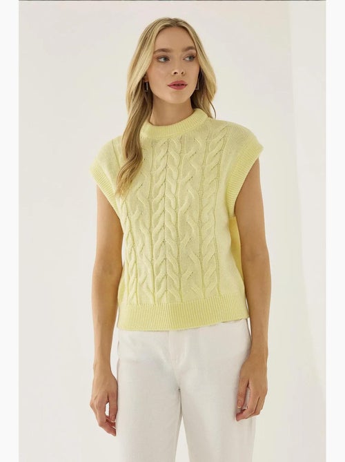 Colete camisola com padrão de trança de cabelo hiccup - Kiabi Colete camisola com padrão de trança de cabelo hiccup - Kiabi