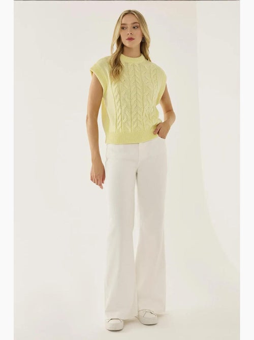 Colete camisola com padrão de trança de cabelo hiccup - Kiabi Colete camisola com padrão de trança de cabelo hiccup - Kiabi