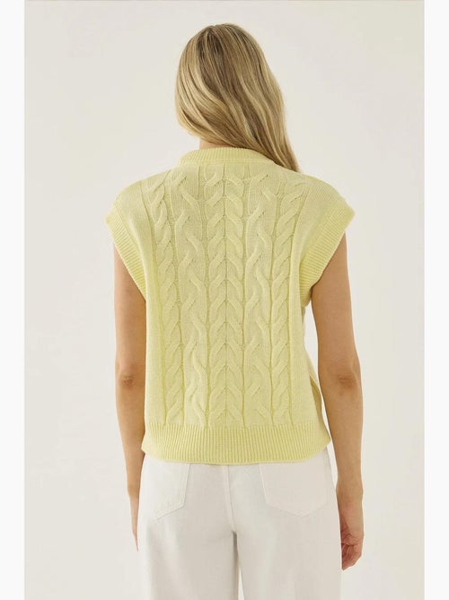 Colete camisola com padrão de trança de cabelo hiccup - Kiabi Colete camisola com padrão de trança de cabelo hiccup - Kiabi