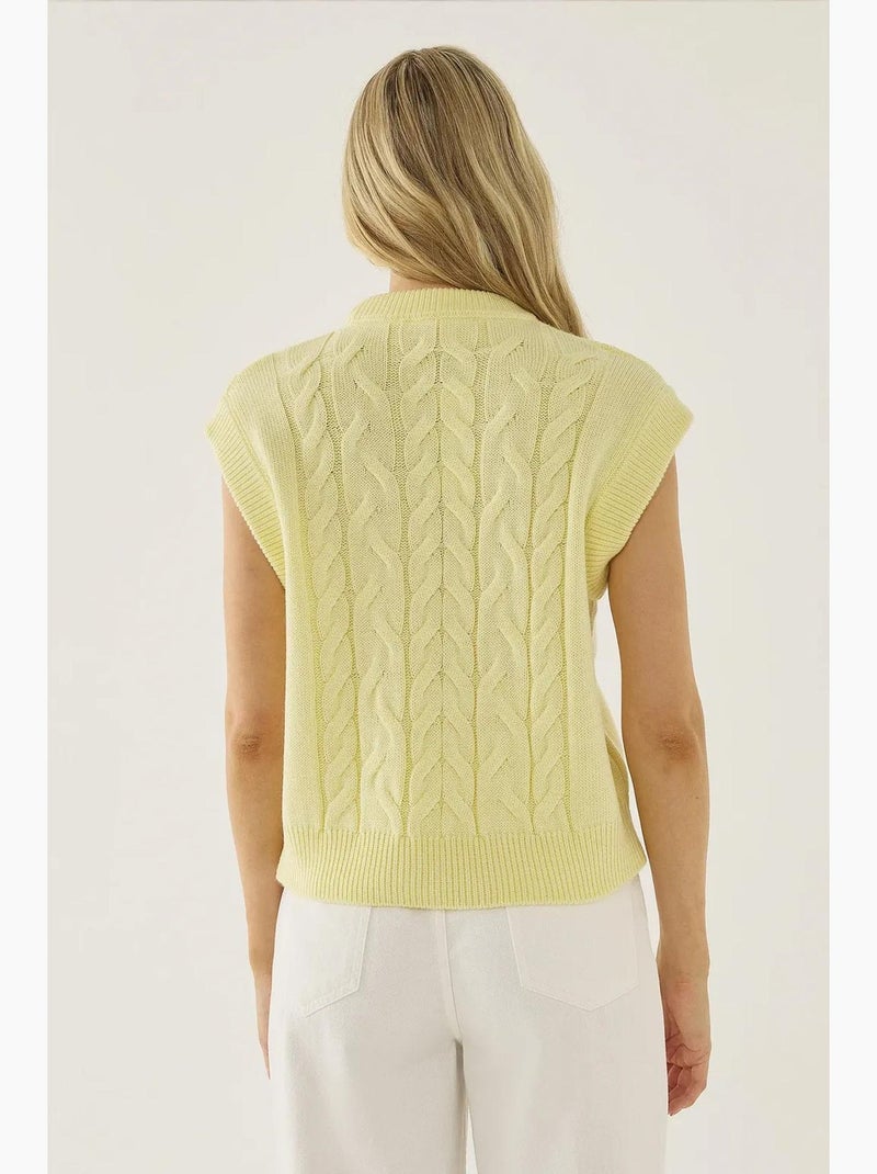 Colete camisola com padrão de trança de cabelo hiccup Amarelo-limão - Kiabi