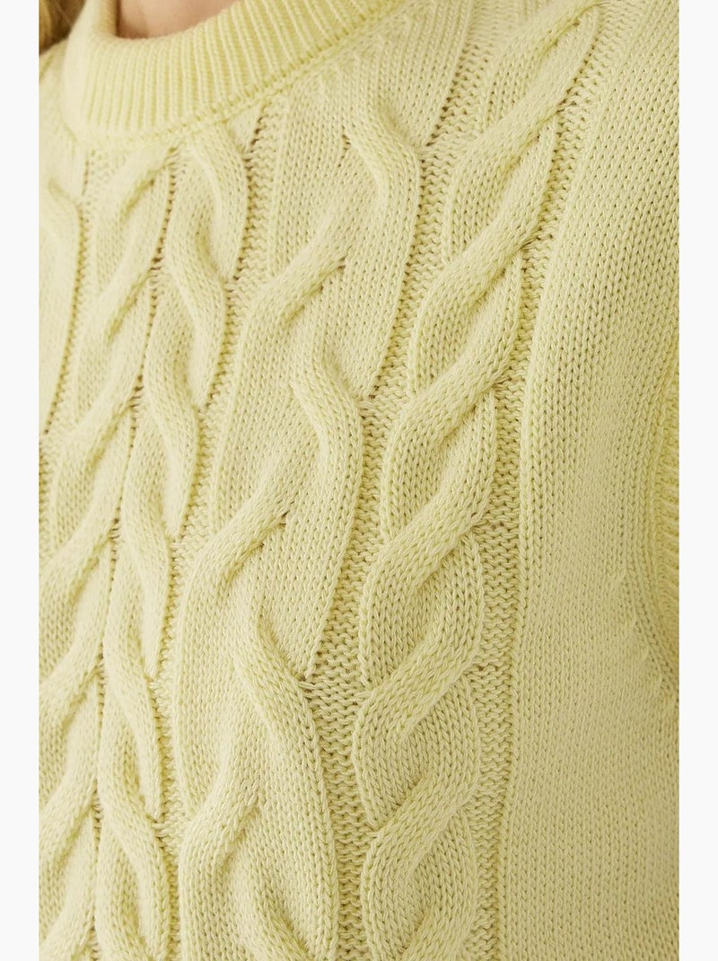 Colete camisola com padrão de trança de cabelo hiccup Amarelo-limão - Kiabi