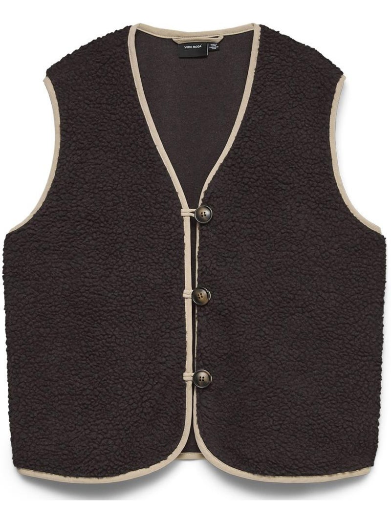 Colete castanho sem mangas para mulher vero moda cleo Castanho-capuccino - Kiabi