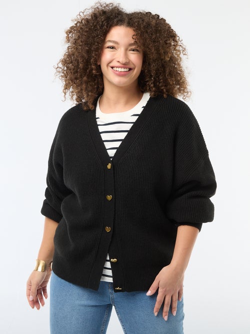 Colete com abotoadura em coração - Kiabi