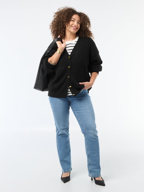 Colete com abotoadura em coração - Kiabi