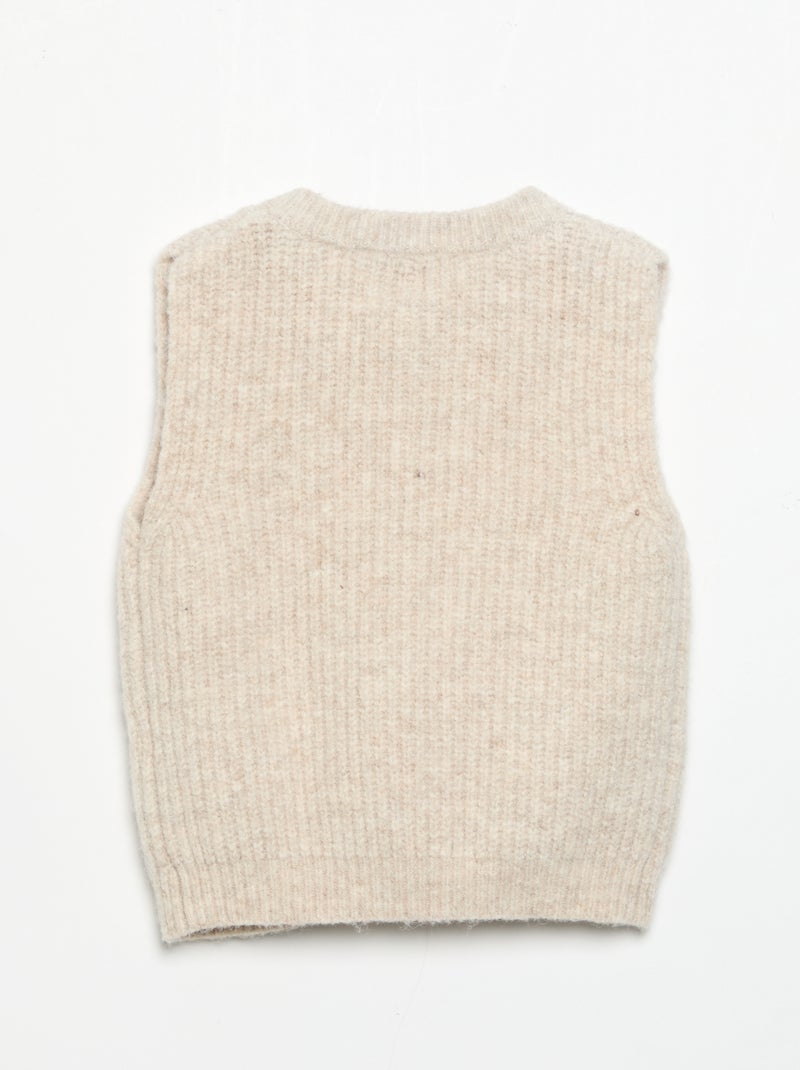Colete com bolsos Bege - Kiabi