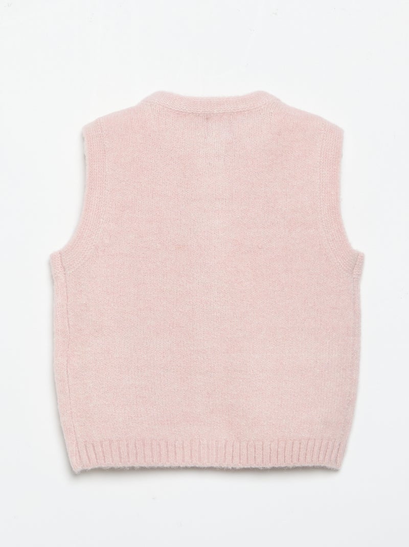 Colete com bolsos bordados Rosa - Kiabi