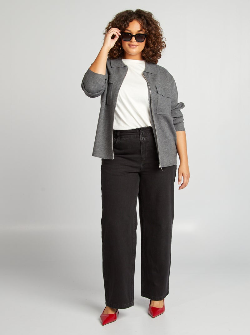 Colete com colarinho de polo CINZA - Kiabi