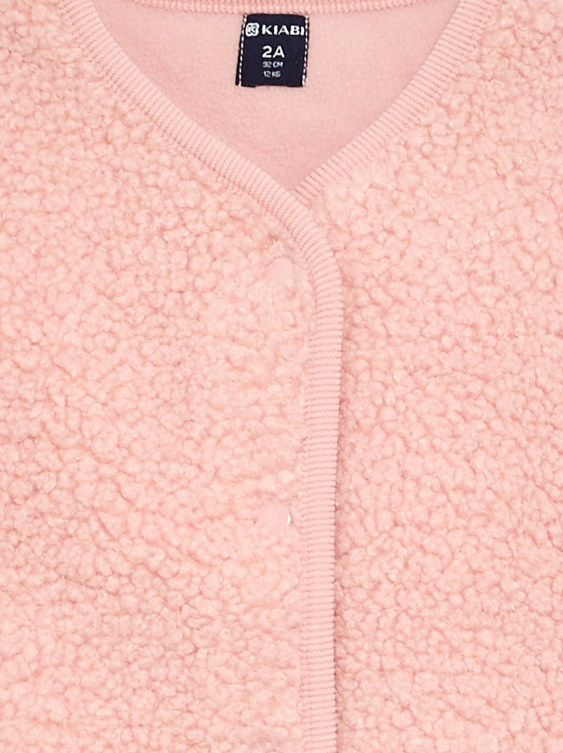 Colete com efeito carneirinho Rosa - Kiabi