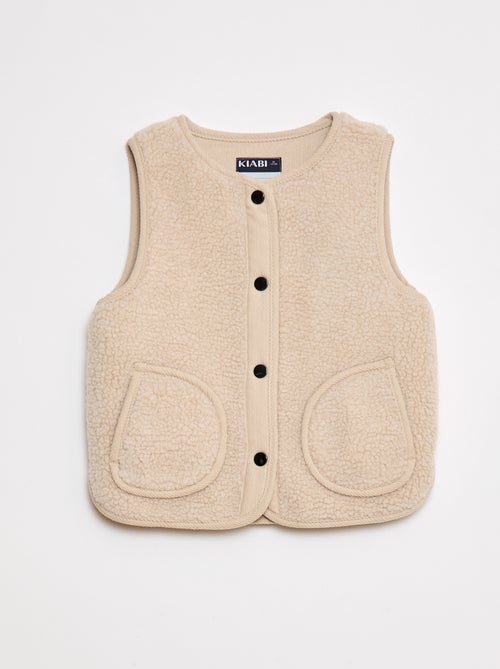 Colete com efeito de pele de carneiro sem mangas - Kiabi