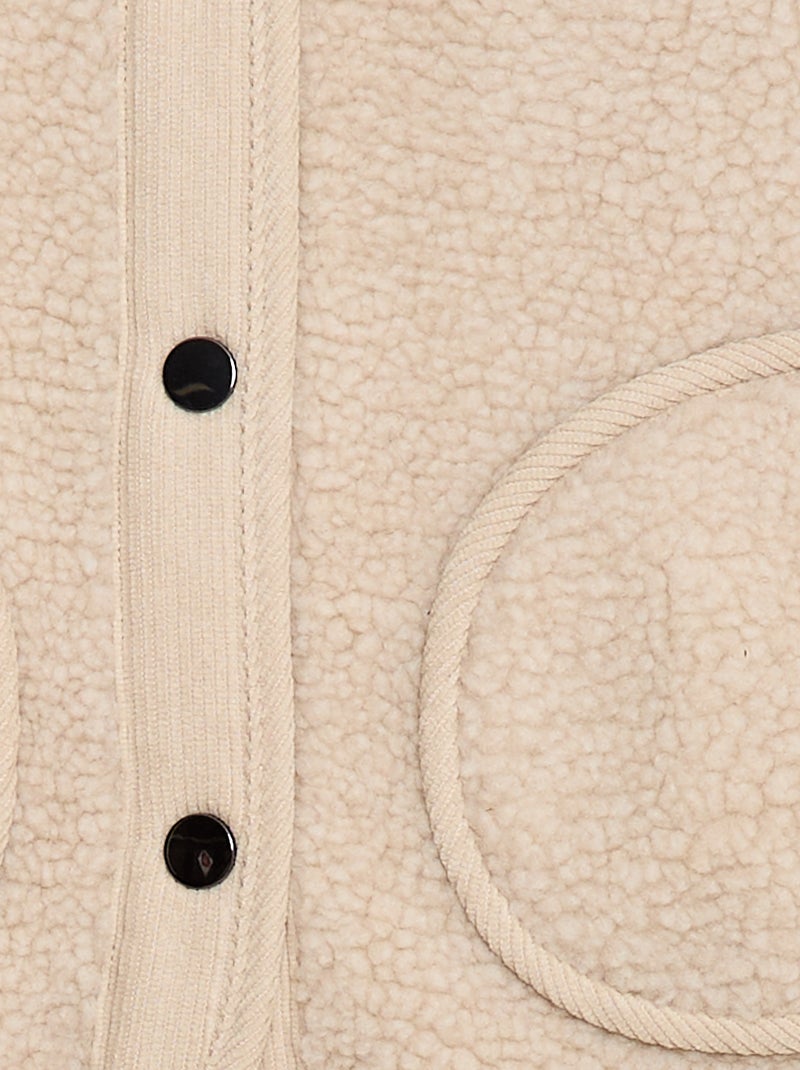 Colete com efeito de pele de carneiro sem mangas Bege - Kiabi