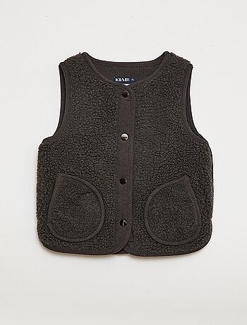 Colete com efeito de pele de carneiro sem mangas