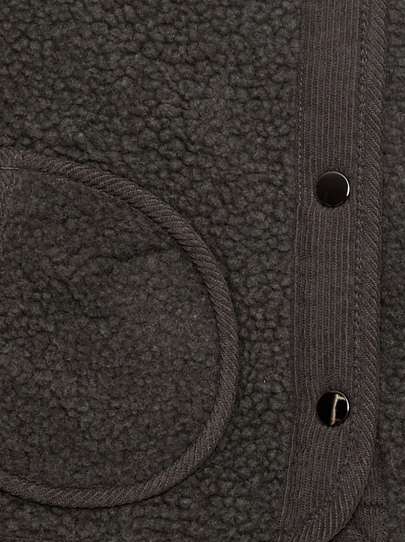 Colete com efeito de pele de carneiro sem mangas Preto - Kiabi