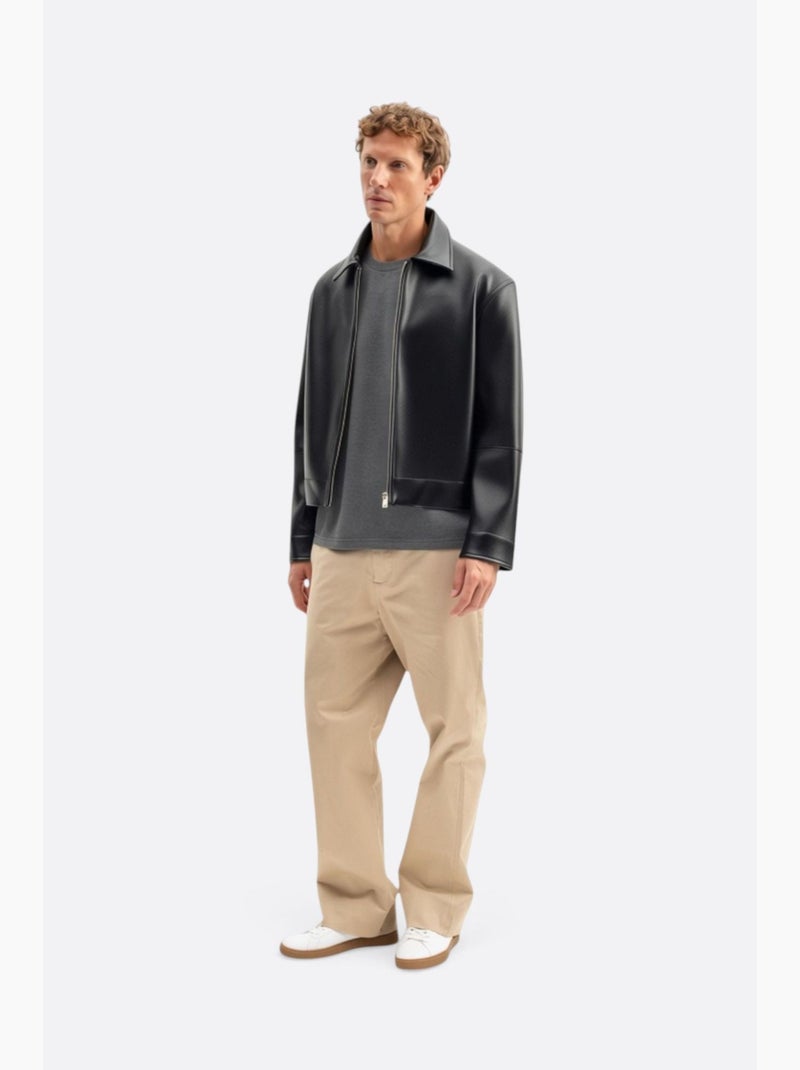 Colete com gola de camisa e fecho de correr giesto Preto - Kiabi