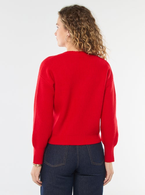 Colete com gola em V e botões de coração - Dia dos Namorados - Kiabi