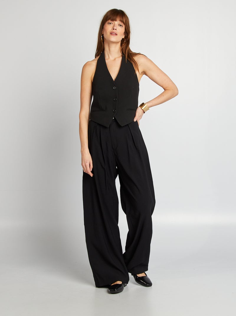 Colete com parte de trás aberta Preto - Kiabi