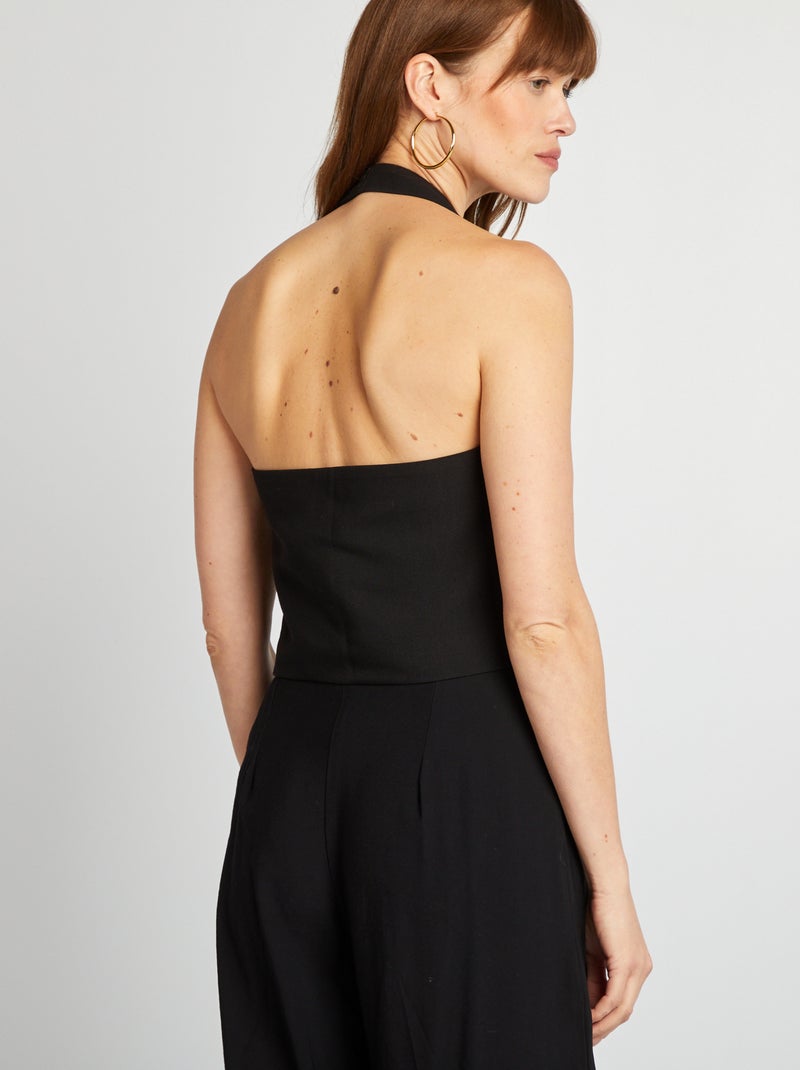 Colete com parte de trás aberta Preto - Kiabi