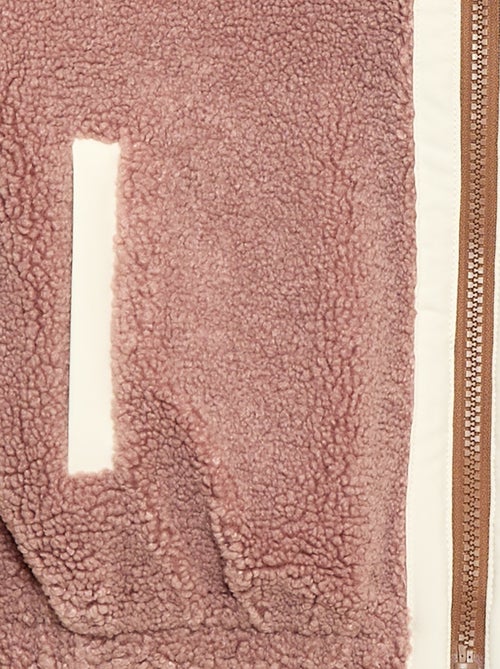 Colete com zíper efeito pele de carneiro - Kiabi