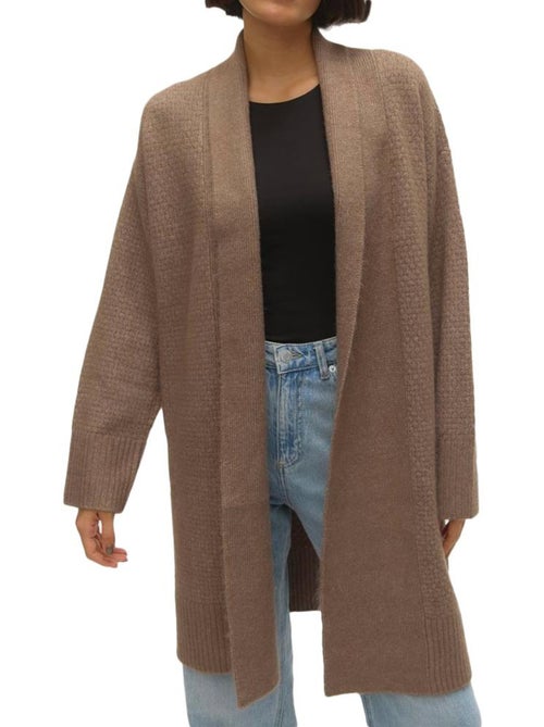 Colete Comprido Castanho Vero Moda Heidi para Mulher - Kiabi Colete Comprido Castanho Vero Moda Heidi para Mulher - Kiabi